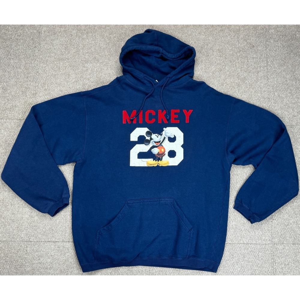 Disney Mickey 28 Vintage Multicolored Rare Long Sleeve Hoodie Size Small